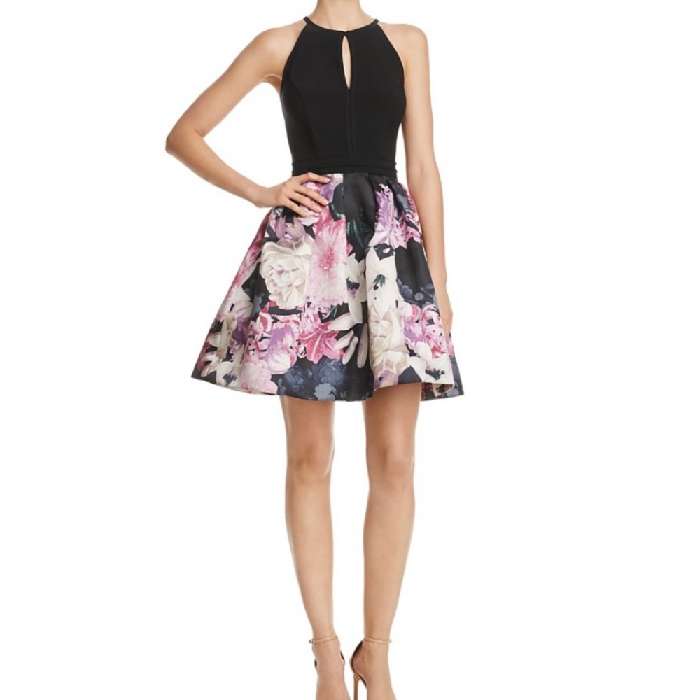 Aqua floral fit and flare 100% exclusive